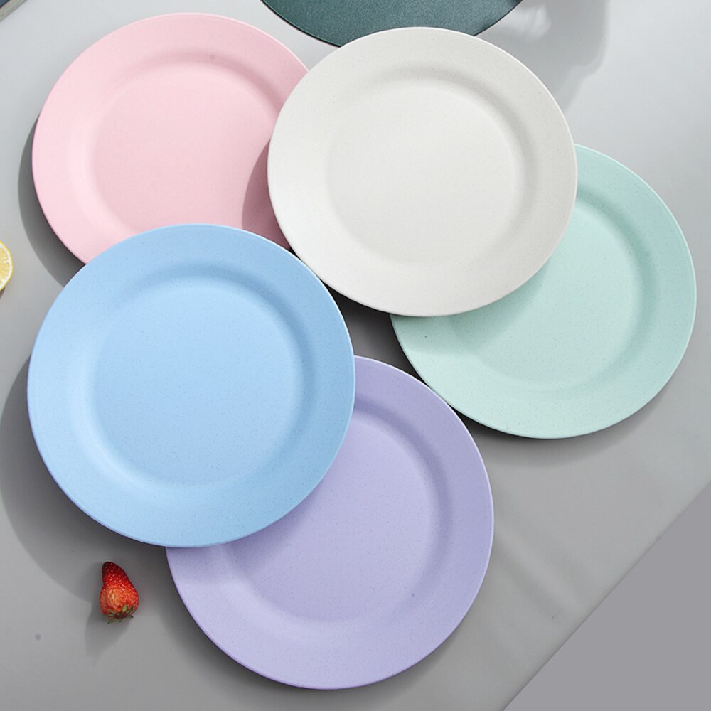 Juego de platos de cena para carne, plato grande para Pasta, ensalada, vajilla de ensalada de paja de trigo, vajilla de postre de fibra reutilizable