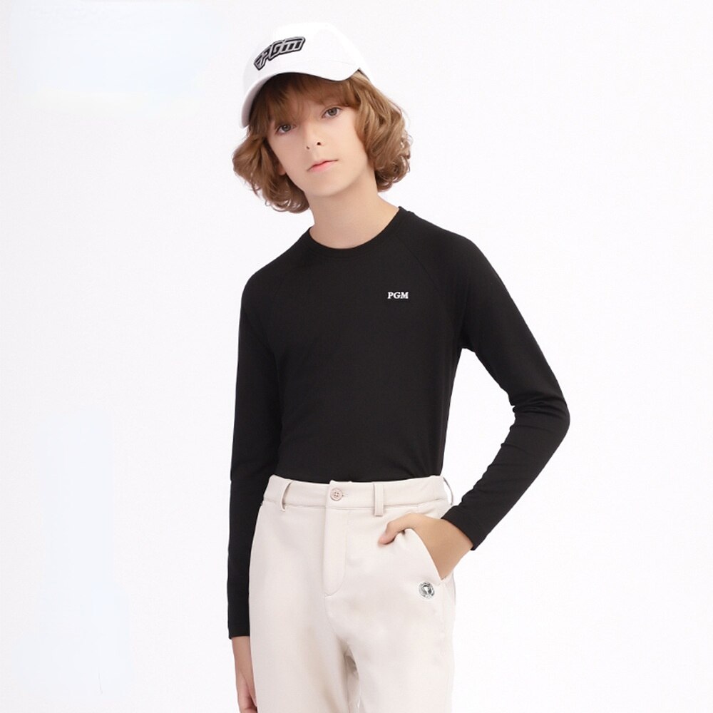 PGM Autumn Winter Boys Shirt Long Sleeve Golf Clothing Keep Warm Outdoor Sports Bottoming-Shirt Ladies Slim Fit T Shirts YF435