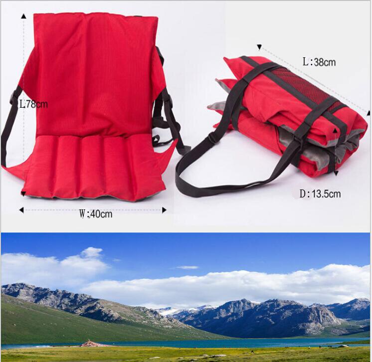 Silla plegable portátil con soporte trasero para gradas, asiento para césped, acampada, pesca, senderismo