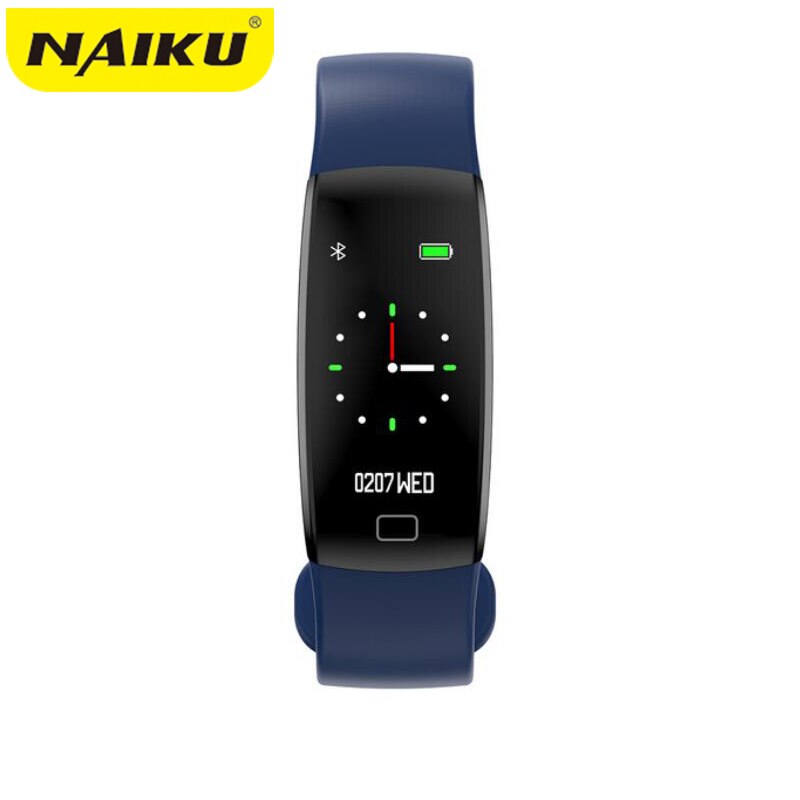Reloj inteligente pk ID107 pk IP68 de hombre con pantalla a Color, resistente al agua, control del ritmo cardíaco y de la presión sanguínea para Android e IOS: Blue