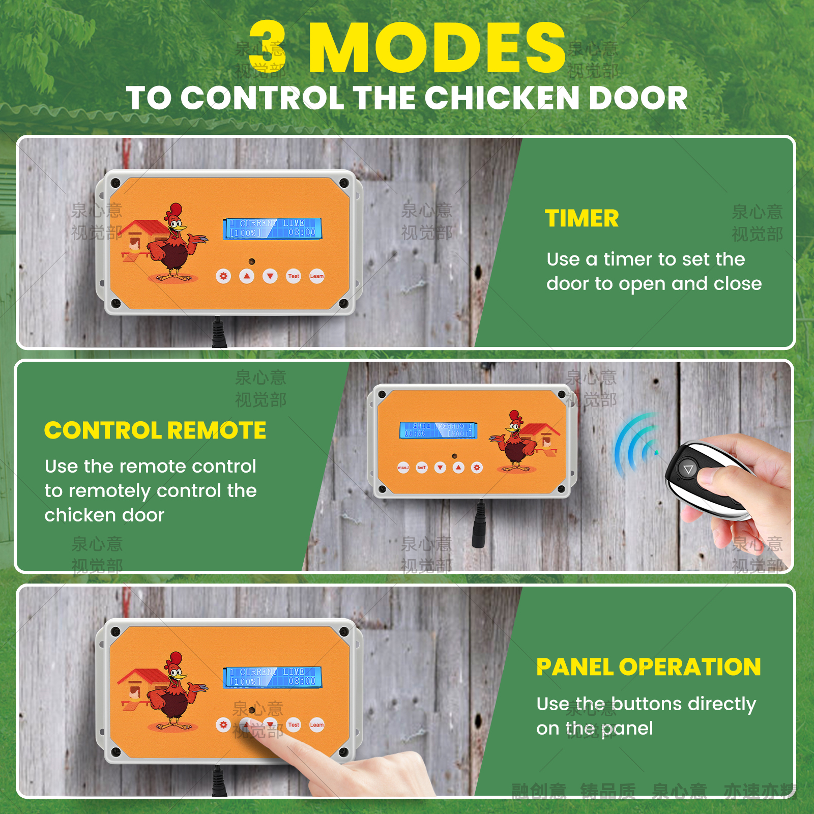 Automatische Kippenhok Deur Schakelkast Met Afstandsbediening En Timer Voor Veilig Kip Landbouw, Stroom Of Batterij Operated