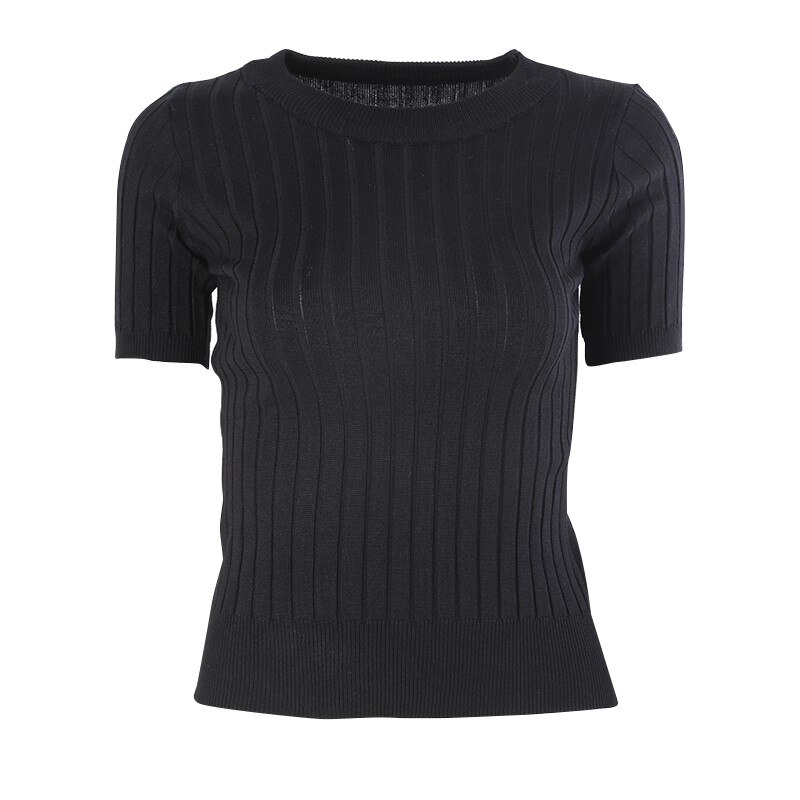 Women Slim Short-sleeved Sweater Women's Thin Section of Tight-fitting Suit Sweater