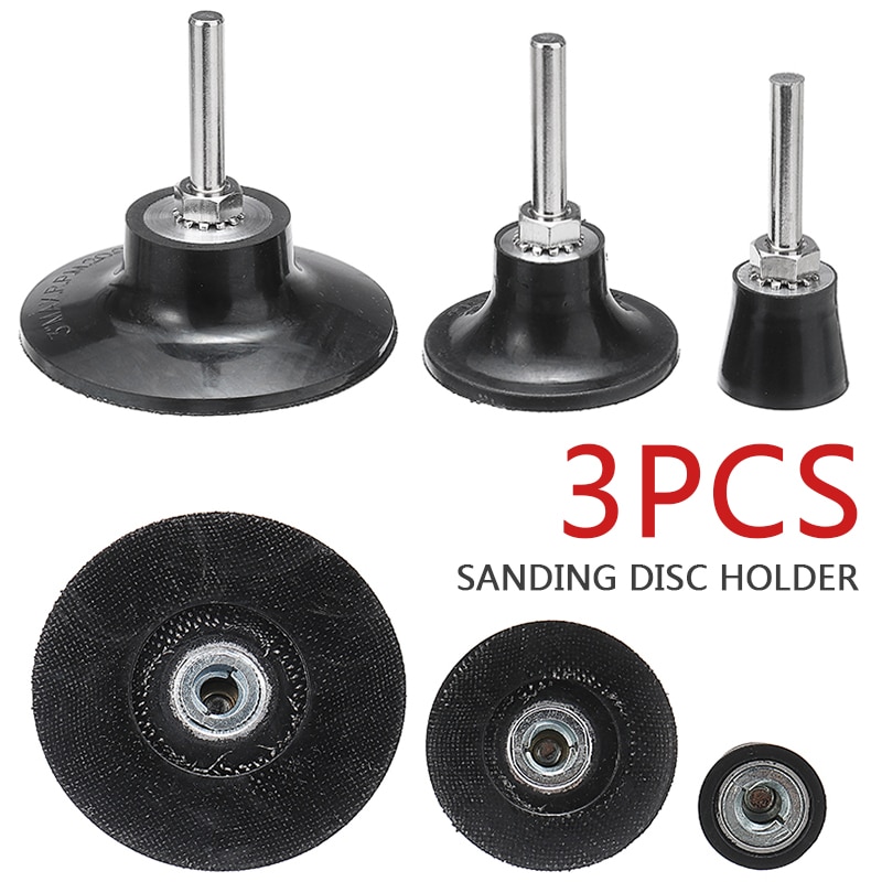 3Pcs 25/50/75mm Sanding Disc Holder 6mm Shank Roll Lock Pad Holder Rotary Tool For Polishing Abrasive Discs