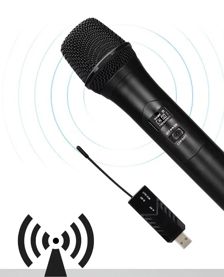 UHF Wireless Microphone with Receiver Microfone Home Conference Education Karaoke Microfono Tour Bus USB Microphone