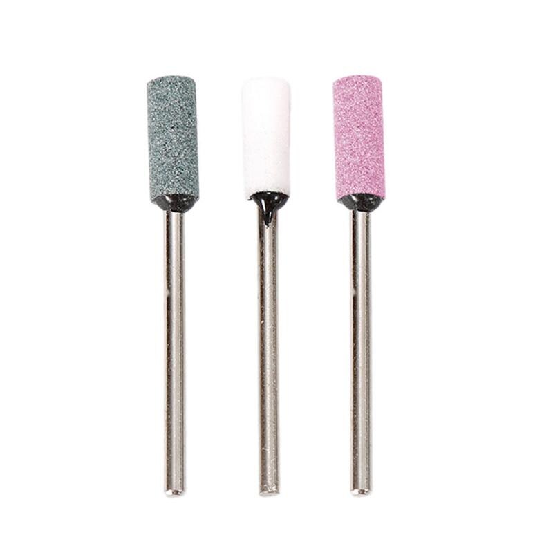 Outil de manucure électrique de foret d'art d'ongle carbure de silicium Carborundum tête de meulage tige de roue 2.34mm pour rectifier la porcelaine en métal: 3pcs