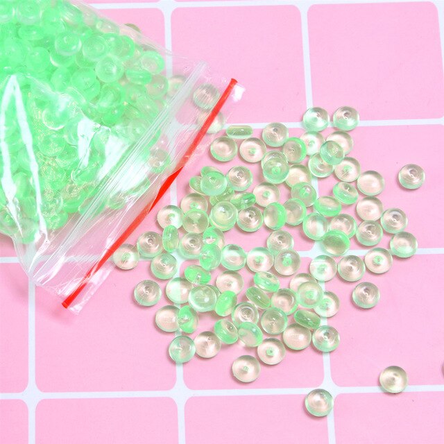 Colorata Aggiunta Acquario Perline Per Slime Palle Pendenti E Ciondoli Forniture Slimes Accessori Craft Stucco Fai Da Te di Riempimento Giocattoli Per I Bambini: 30g Green