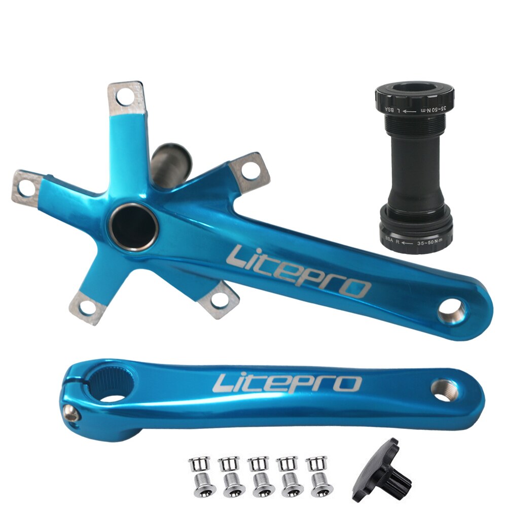 Juego de bielas para bicicleta de carretera, piezas de soporte inferior BB, hueco, brazo de manivela Integral plegable, 130BCD, 130 BCD, 170 de longitud