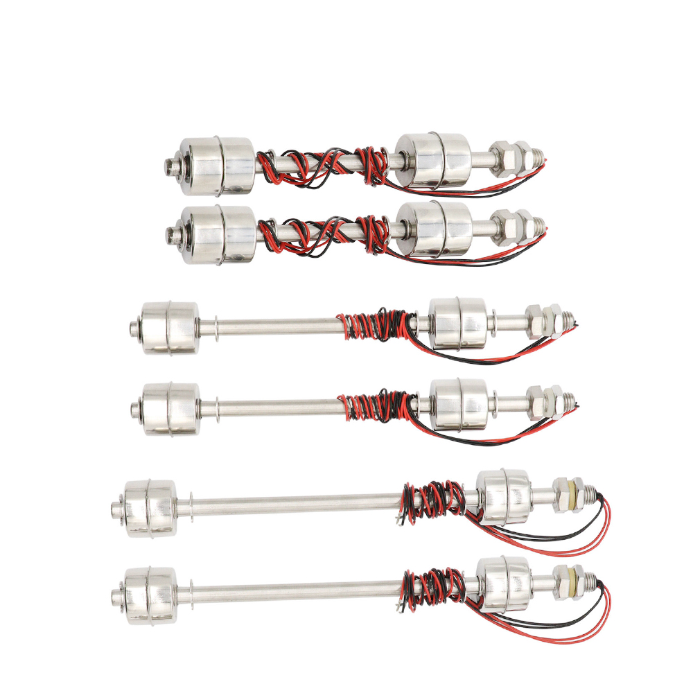 2PCS Liquid Level Sensor Stainless Steel Double Ball Float Switch Tank Pool