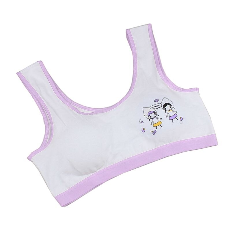 1PC Girl Training Linen Soft Brassiere Sport Girl Bras For Teen Girls Children Topic: Purple 