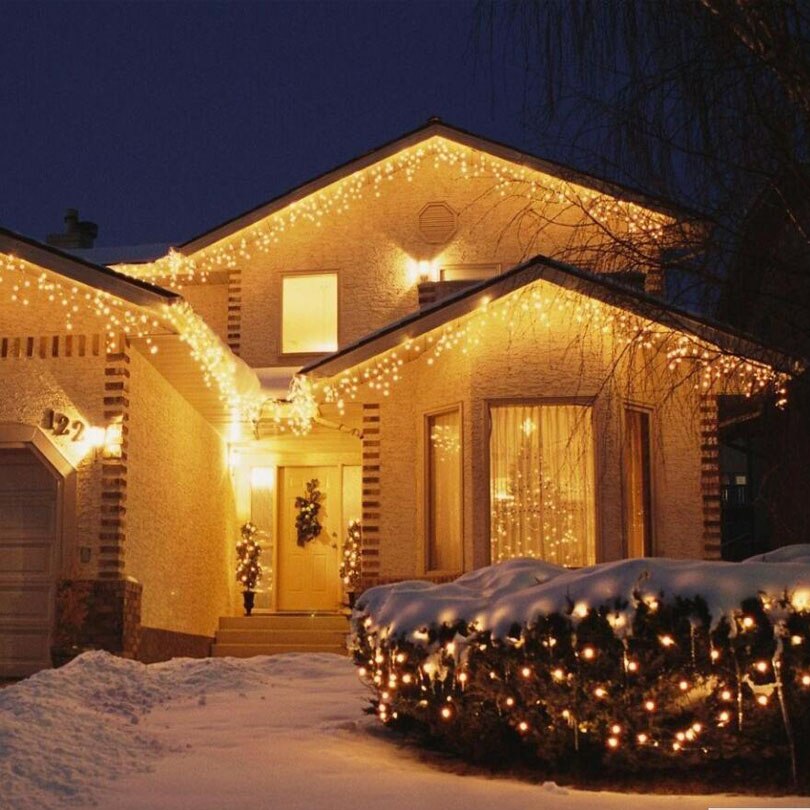 5M Outdoor Kerst Licht Gordijn Ijspegel String Light Droop 0.4-0.6M Garland Gordijn Lamp Decoratie Voor thuis Venster