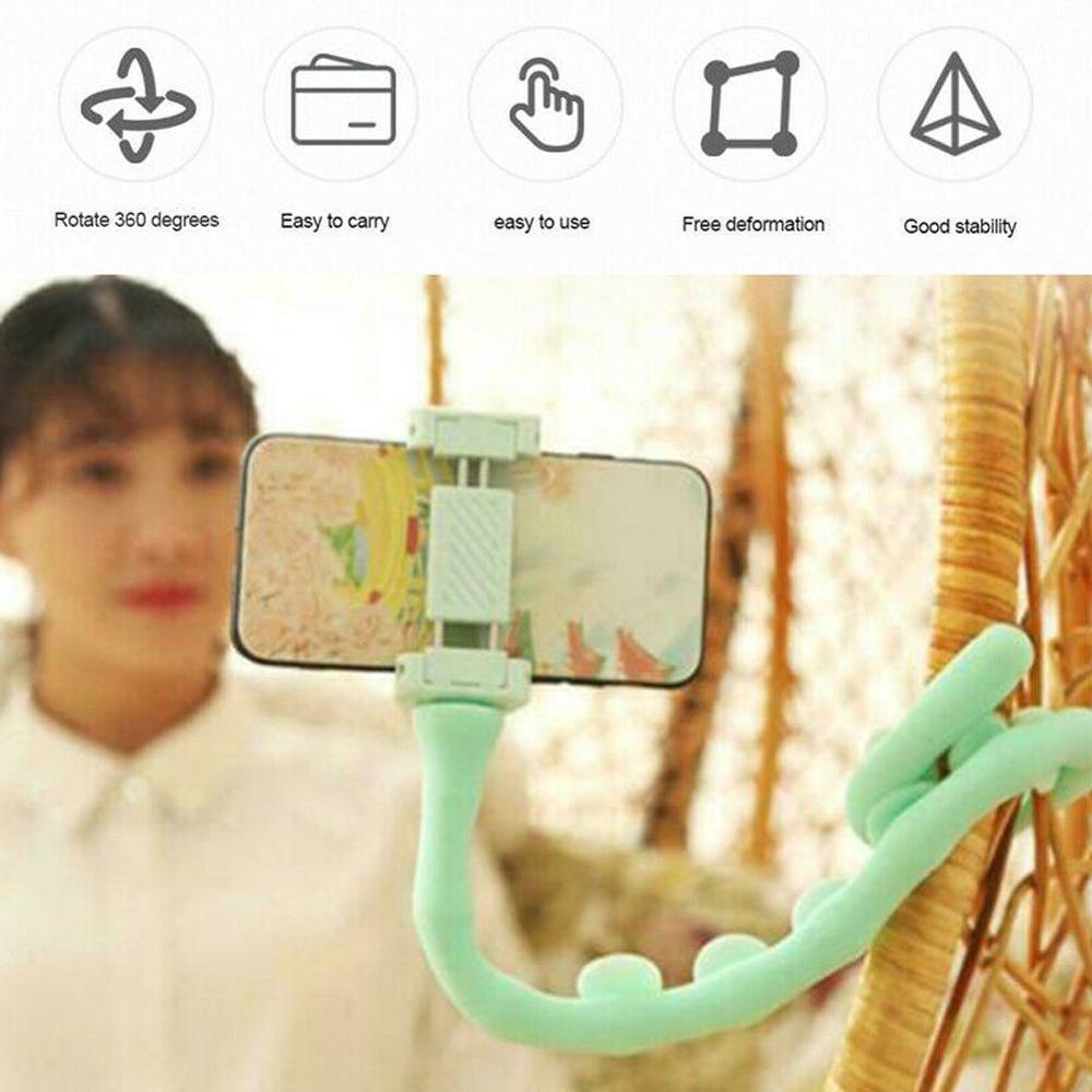 Shellnail søt caterpillar lazy bracket mobiltelefon holder orm fleksibel telefon sugekopp stativ for hjemmevegg stasjonær sykkel