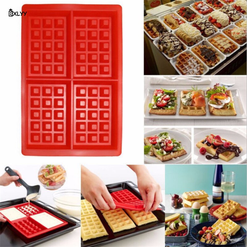 Bakaccessoires siliconen wafelvorm bakvorm siliconen mal wafelijzer ovenschaal wafels bakken siliconen vormen keuken .8z