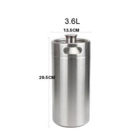 Portable Stainless 2L 3.6L 5L Mini Keg Beer Growler Home Brew Draft Beer Pail Bar Accessories: 3.6L