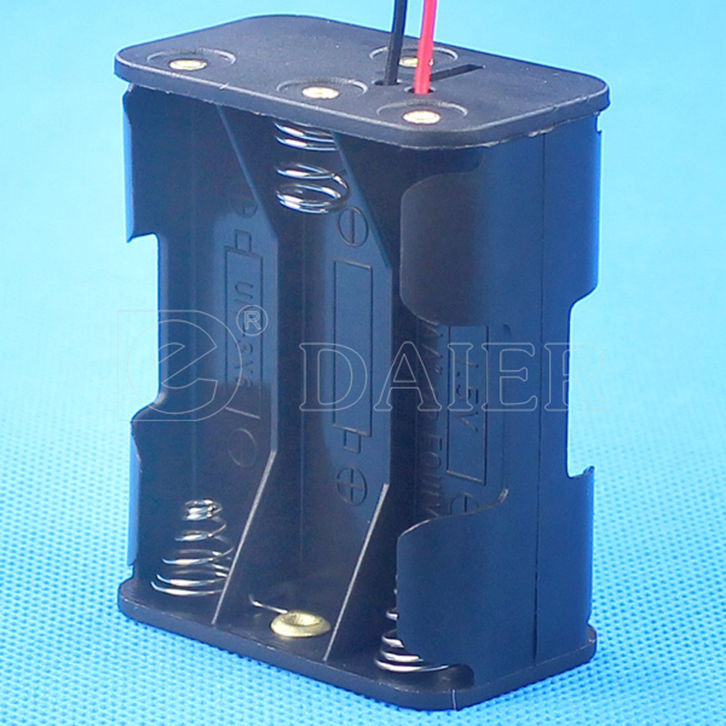 5PCS Black 9V 6AA Battery Holder Pictures 6 AA Battery Cell With Wire Back To Back Type Side By Side