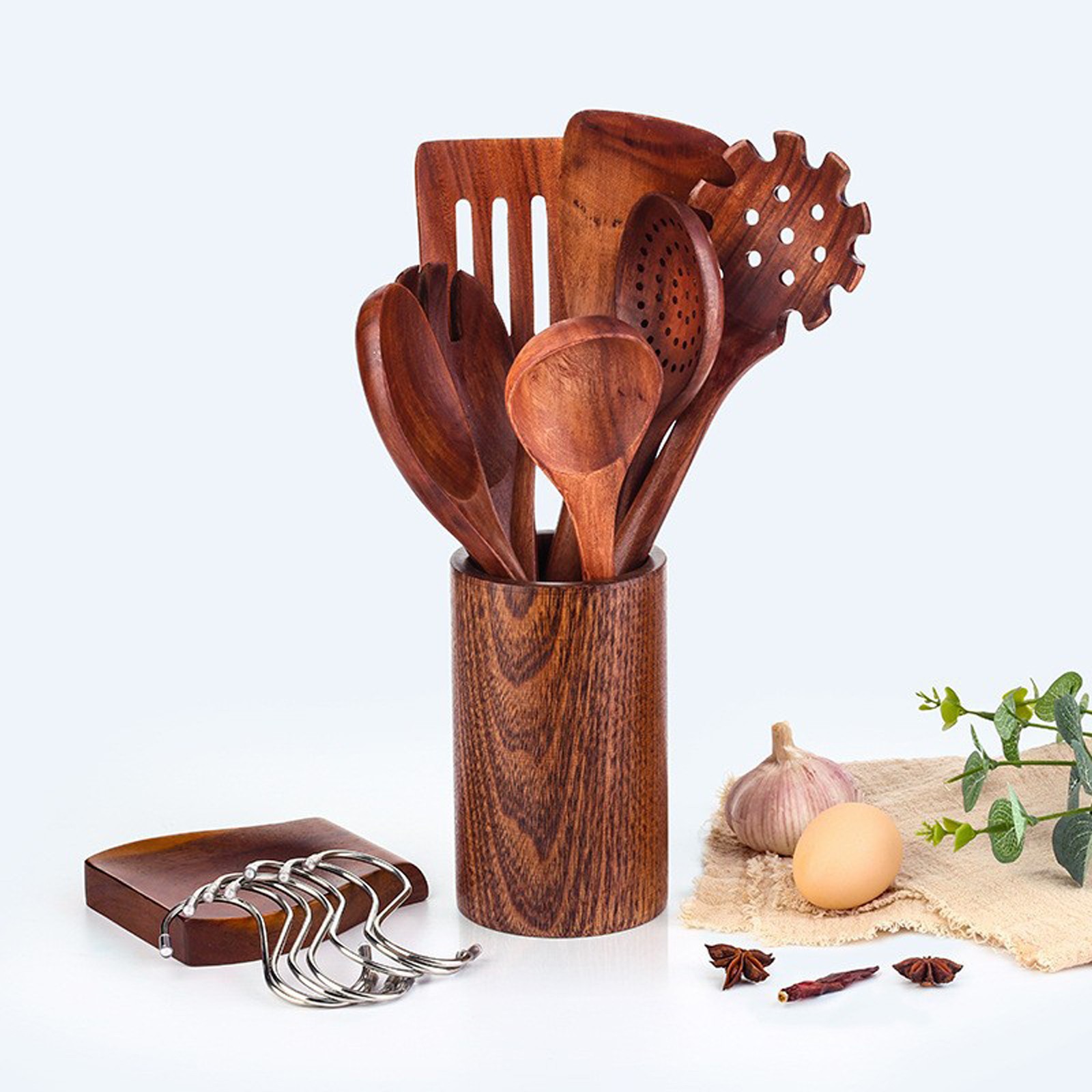Wood Kitchenware Cooking Set Household Cooking Spoon Set Salad Spoon Fork Stirring Spoon Kitchen Baking Set