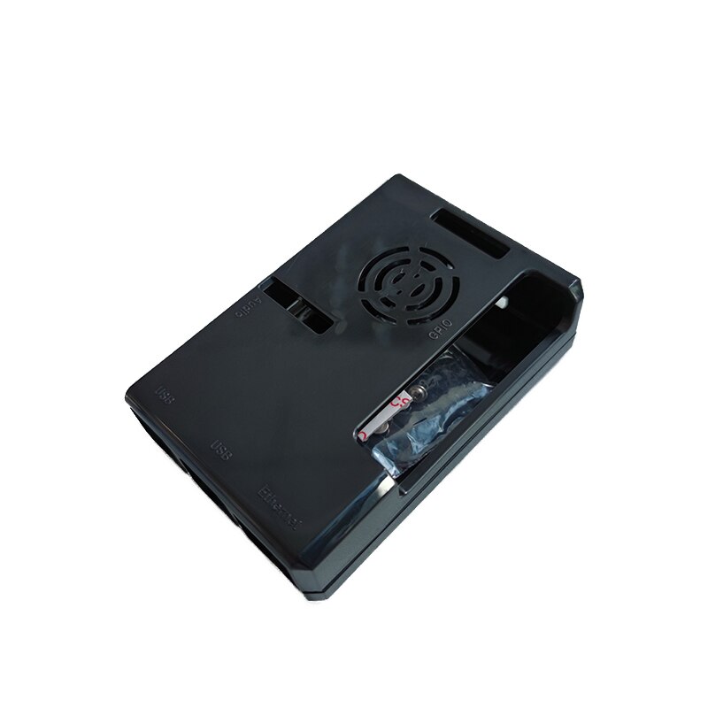 Funda Raspberry pi 4, carcasa Raspberry Pi con ventilador de refrigeración, funda negra transparente para Raspberry Pi 4 modelo B, Pi 4B, Pi 4: Black Case