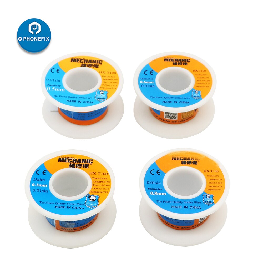 MECHANIC Rosin Core Solder Wire Sn63% Pb37% 0.3/0.5/0.6/0.8mm 55g Low Melting Point Lead Solder Welding High Purity Tin Wire