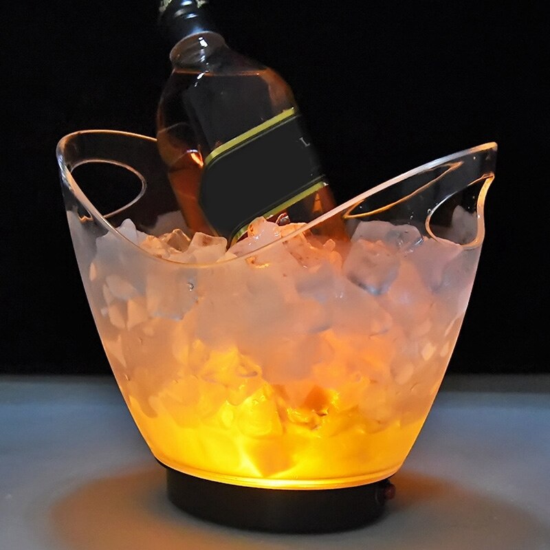 Luminous Plastic Ice Bucket Transparent Colorful LED Ice Bucket Ice Bucket For Bar And Restaurant