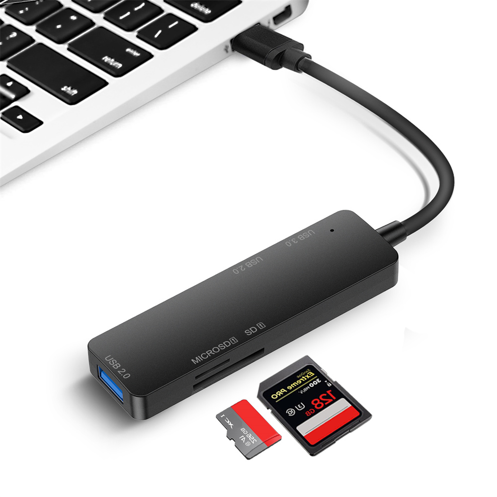 Lecteur de carte HUB USB 3.0 à 3 ports USB C type c répartiteur Mini lecteur de cartes 2 en 1 pour SD TF Micro SD pour Windows Vist