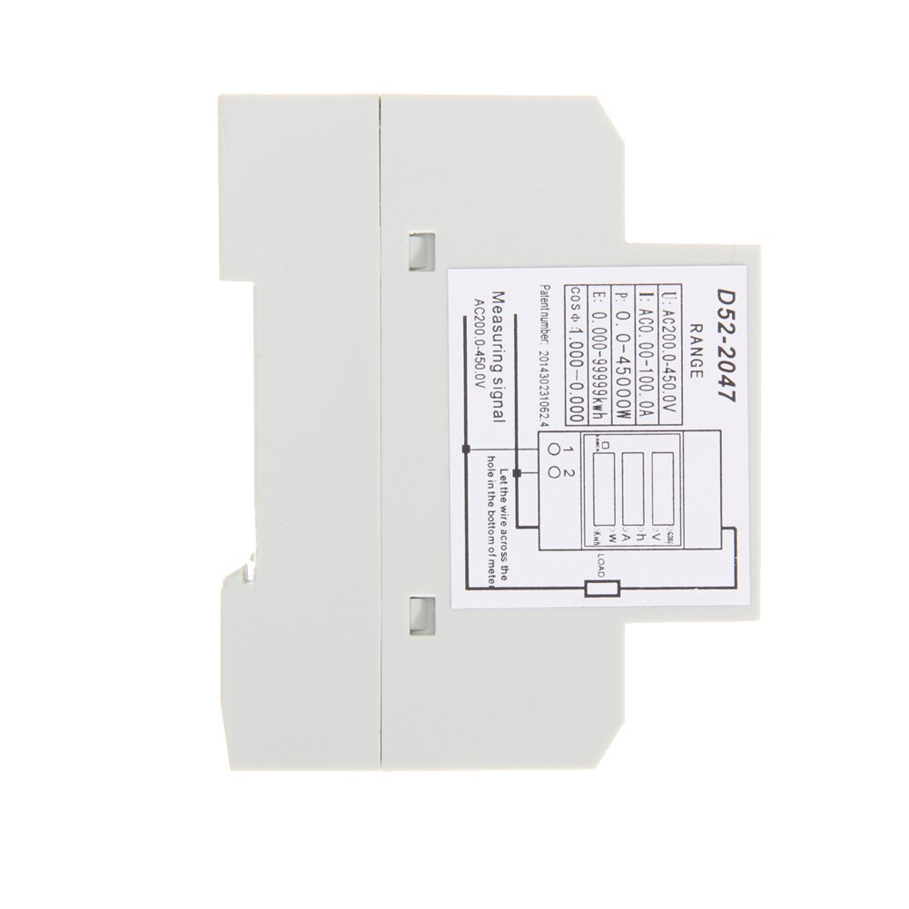 D52-2047 Din Rail Ampèremeter Voltmeter Spanning Test Carrying Actieve Power Factor Tijd Energie Lichtgewicht Gadgets