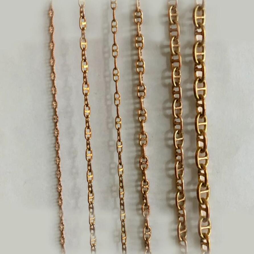 Brass Stud Link Anchor Chain STUDDED LINK ANCHOR CHAIN RC MODEL- 900mm/1.2m Copper Railing Chain Marine Use Anchor Chains