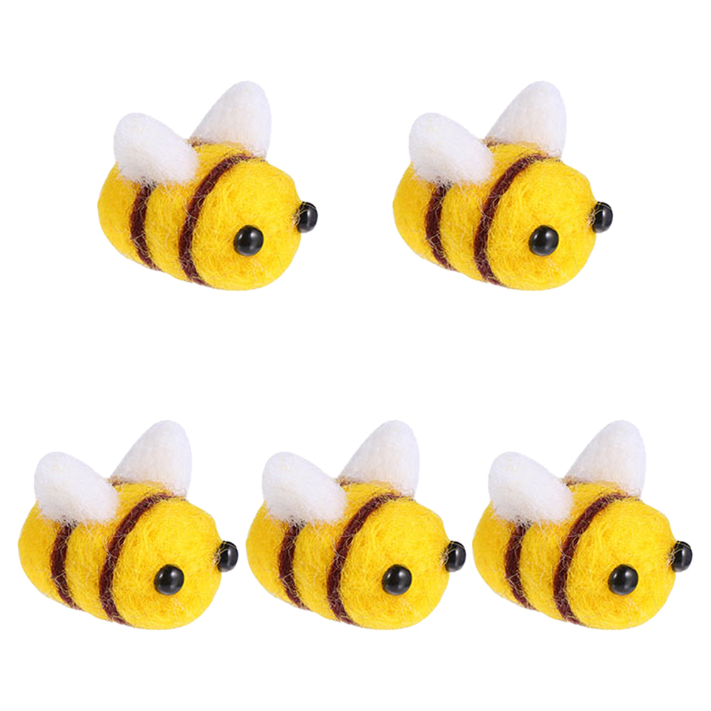 5Pcs Wool Felt DIY Small Bee Decor Craft DIY Decoration for Clothes Hat