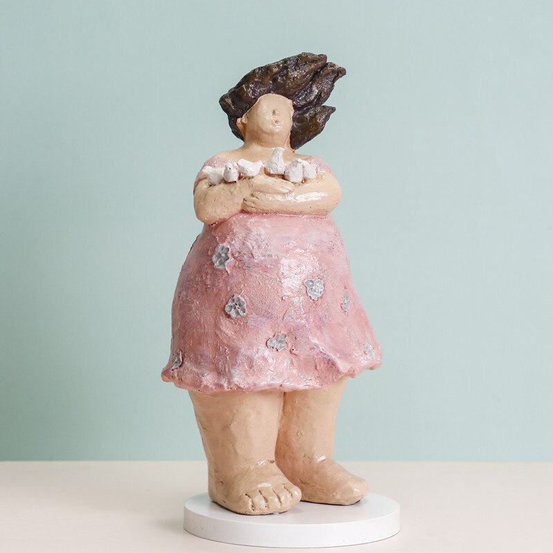 Abstract Fat Lady Figurines Art Yoga Plump Women Statues Resin Female Character Tabletop Decor Crafts Home Decoration Ornaments