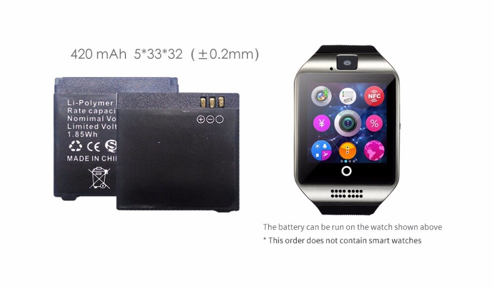 OCTelect Q18 battery smart watch phone 500mAh Q18 battery long time standby battery