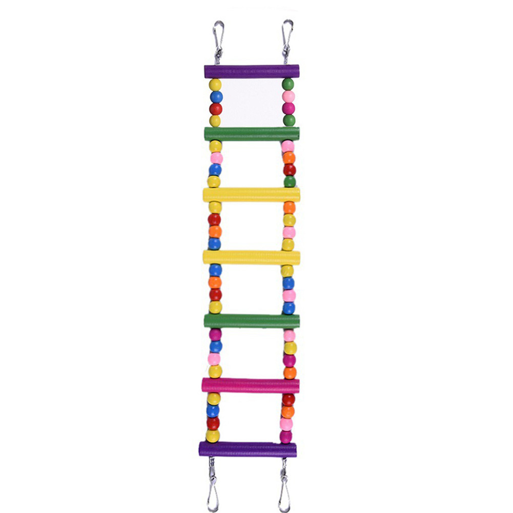 Bird Ladder Toys for Parrot Pet Swings Chew Hanging Bridge Wooden Rainbow Ladder for Cockatiel Conure Parakeet Macaw Budgie: 7 Ladders