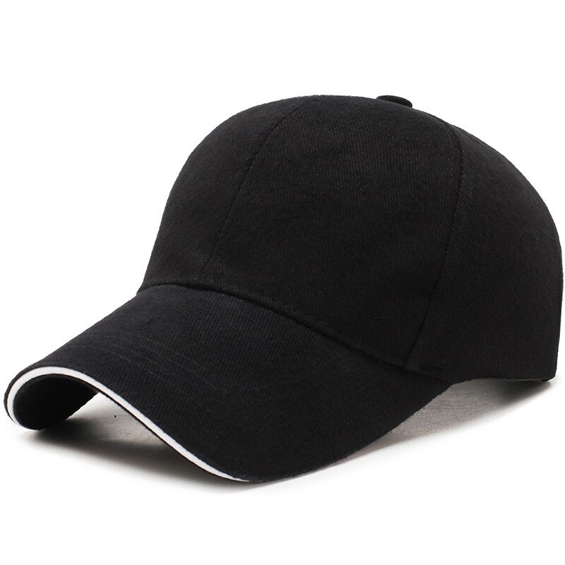 100%  puuvillaa yksivärinen miesten ulkobaseball-lippis rento naisten snapback-lippis vaellus aurinko isä rekkakuski colf hattu gorras: Musta