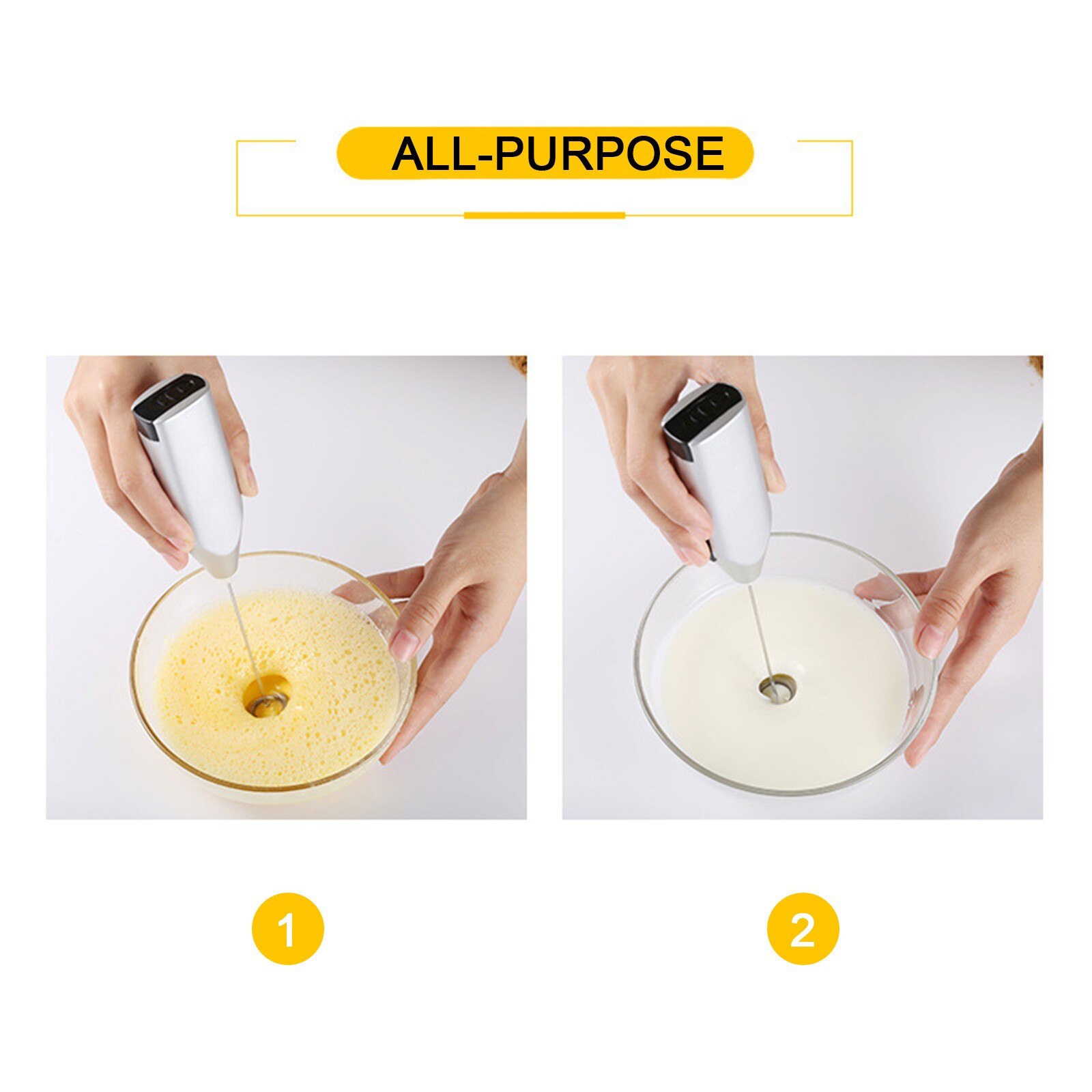 MEZCLADOR PARA café, leche y bebidas mezclador eléctrico huevo batidor vaporizador espuma Mini agitador con mango de cocina práctico herramienta de cocina