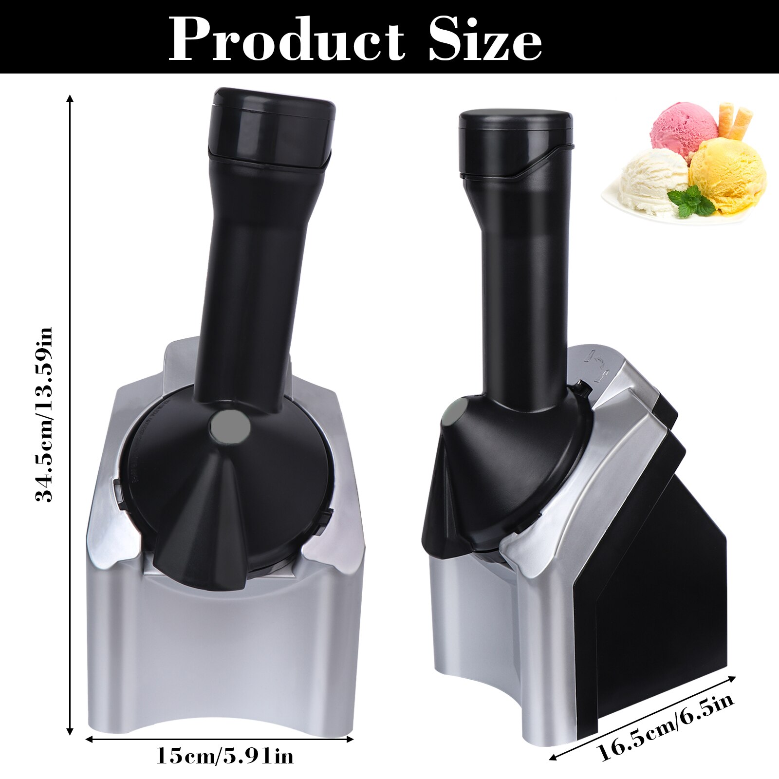 Home Ice Cream Maker, Dessert Fruit Serve Ice Cream Machine, Frozen Dessert Make