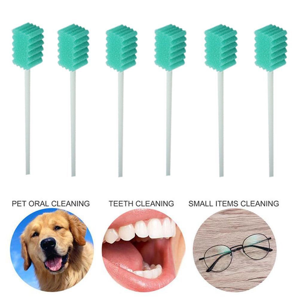 MUNKCARE Oral Swabs Disposable Elderly Mouth Care Cleaning Sponge Swabs Foam Oral Care Swabs Green
