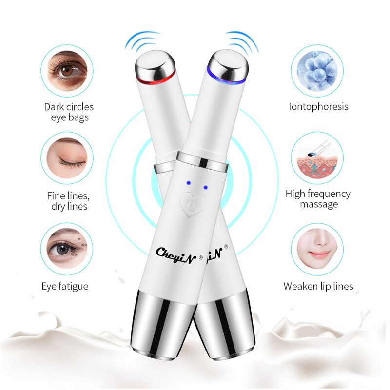 Ckeyin hals ultraljud lyft massageapparat ansiktsbehandling joniskt öga ansiktsvibration anti skrynkla åtstramande ögon huduppvärmning massagemaskin