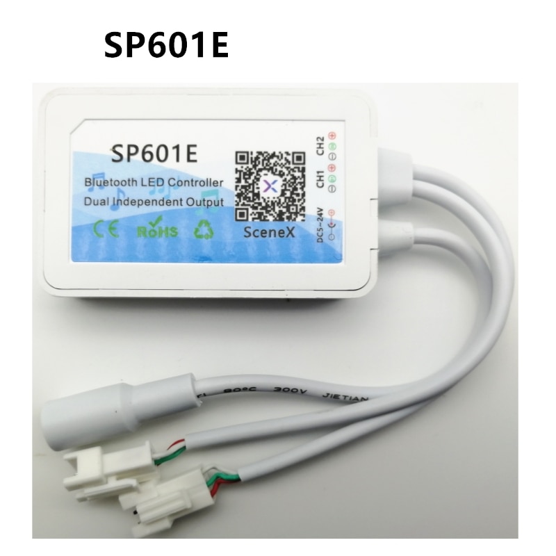 LED RGB Strip Music Controller SP601E Built In Mic Dual Signal Addressable Pixels Light IOS/Android App for WS2812B WS2811