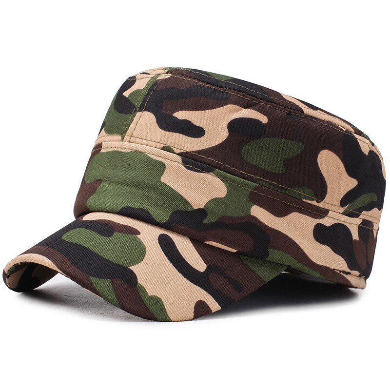 Gorra de camuflaje Digital, gorros de camuflaje tácticos para hombres, gorra plana con orejeras, gorra de béisbol para el ejército al aire libre, gorras de Hip Hop para hombres: Black