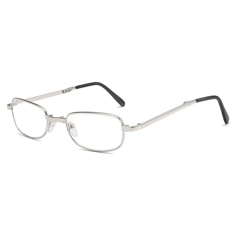 So&ei draagbare opvouwbare optische glazen leesbril unisex metalen klein montuur vierkante ouderenbril gafas de lectura: +200