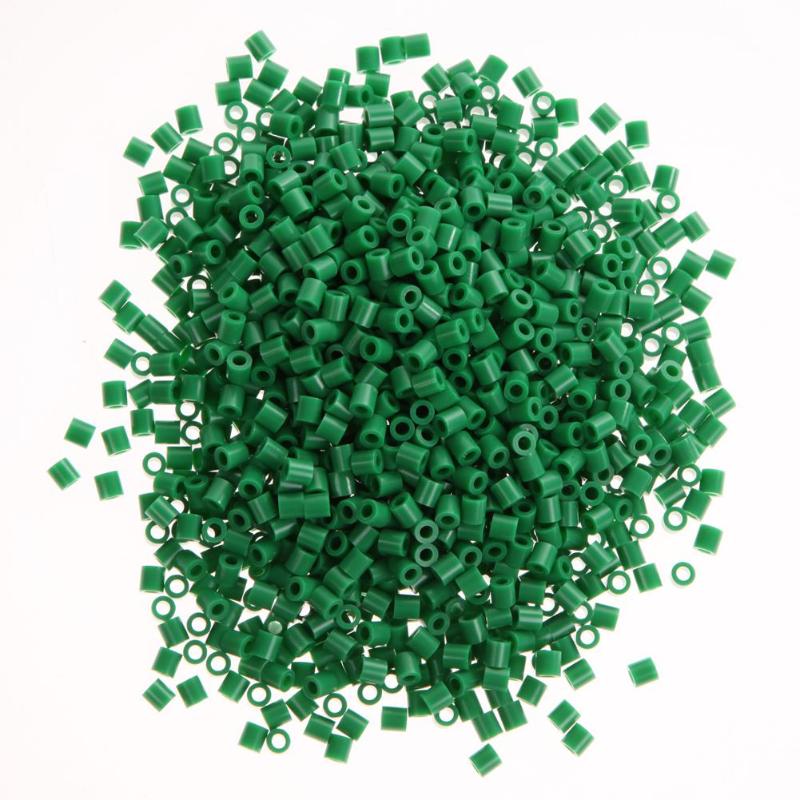 1000 pièces 5mm EVA Hama/Perler perles jouet bricolage fabrication artisanale fusible perle multicolore enfants amusement artisanat jouets: green