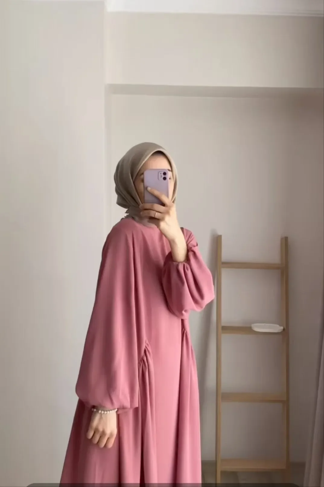 Ramadan saudiarabisk lang kåbe marokko dubai abayas til kvinder beskedne maxikjoler jalabiya kaftan islam eid muslimske vestidos: Xl / Lyserød
