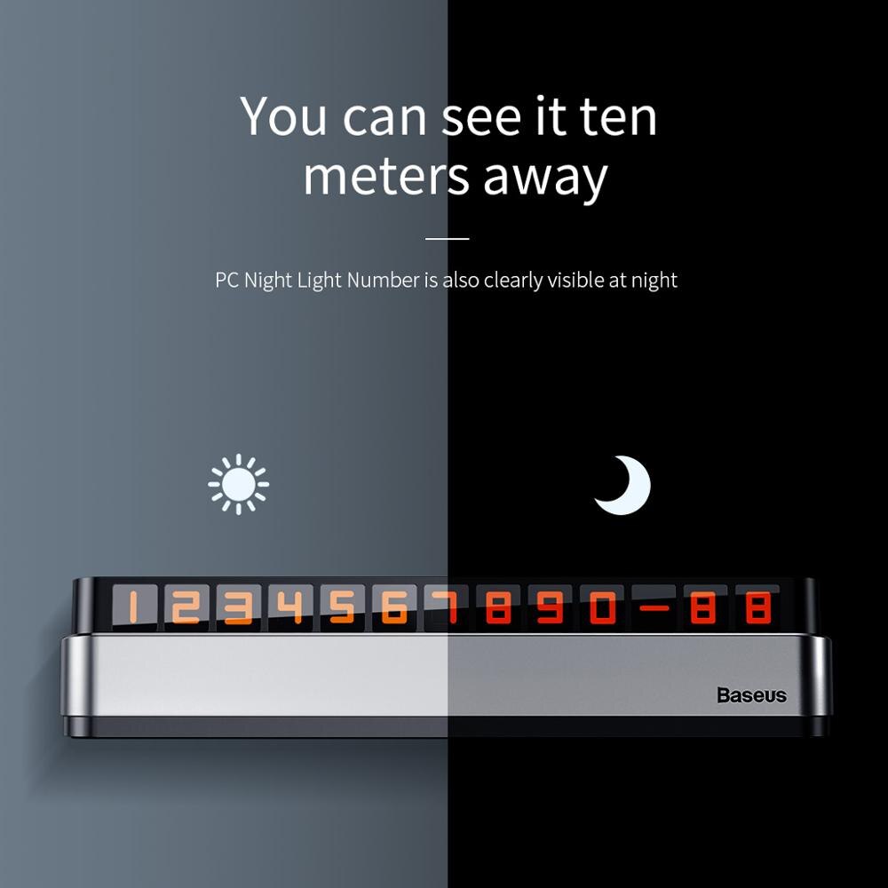 Baseus Auto Tijdelijke Parkeerkaart Lichtgevende Stickers Telefoon Nummerplaat Auto Nachtlampje Parkeerkaart Auto Auto Accessoires
