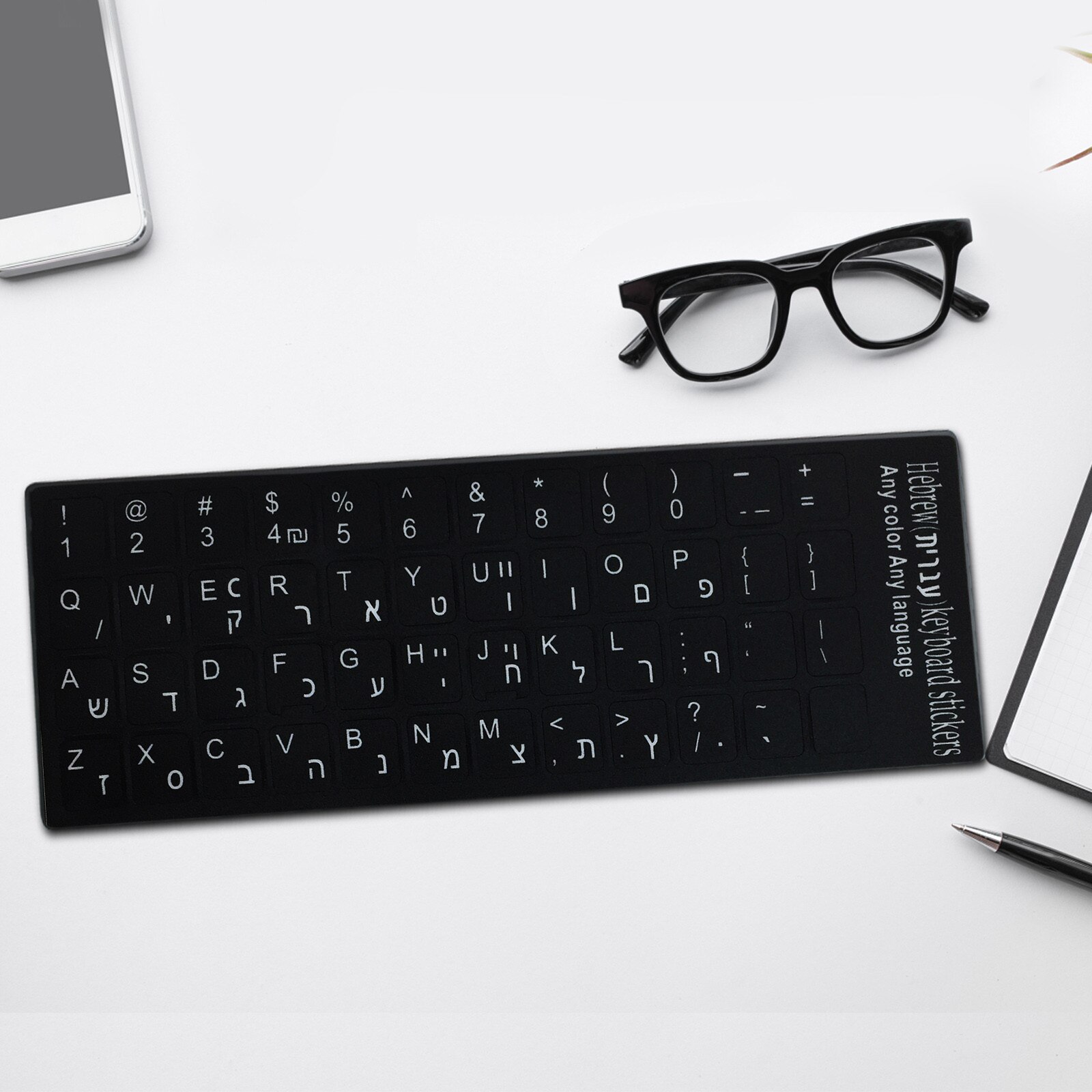 3pc Russian French English Arabic Spanish Portuguese Hebrew Keyboard Stickers Letter Alphabet Layout Sticker For Laptop Desktop