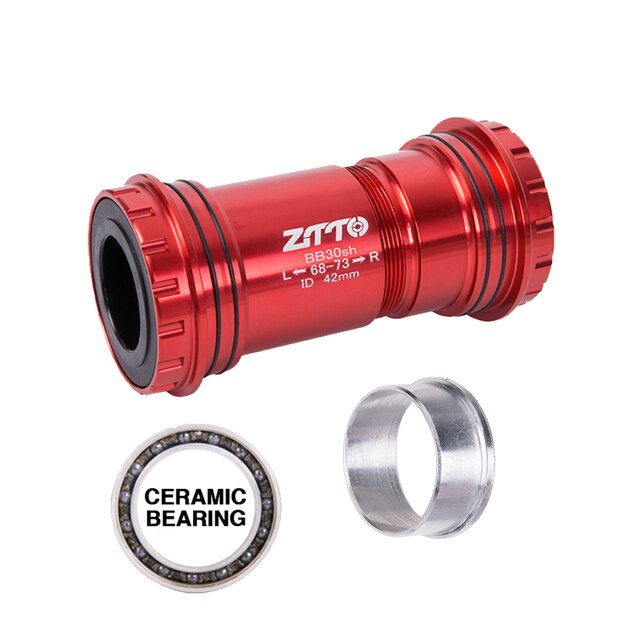 ZTTO prasa rowerowa pasuje robić wspornika dolnego oś BB30 24 adapter łożyska ceramiczne robić roweru szosowego MTB 24mm mechanizm korbowy: BB30-24 czerwony CR-GXP