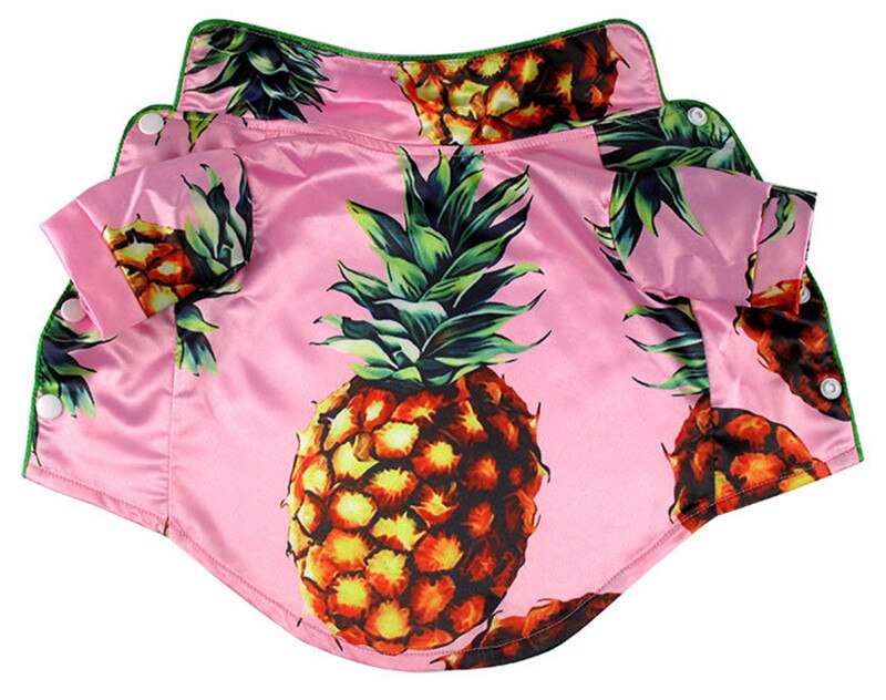 Ananas mönster hund pyjamas satin hund skjorta mjuk och bekväm hund pyjamas skjortor fransk bulldog nattkläder kläder