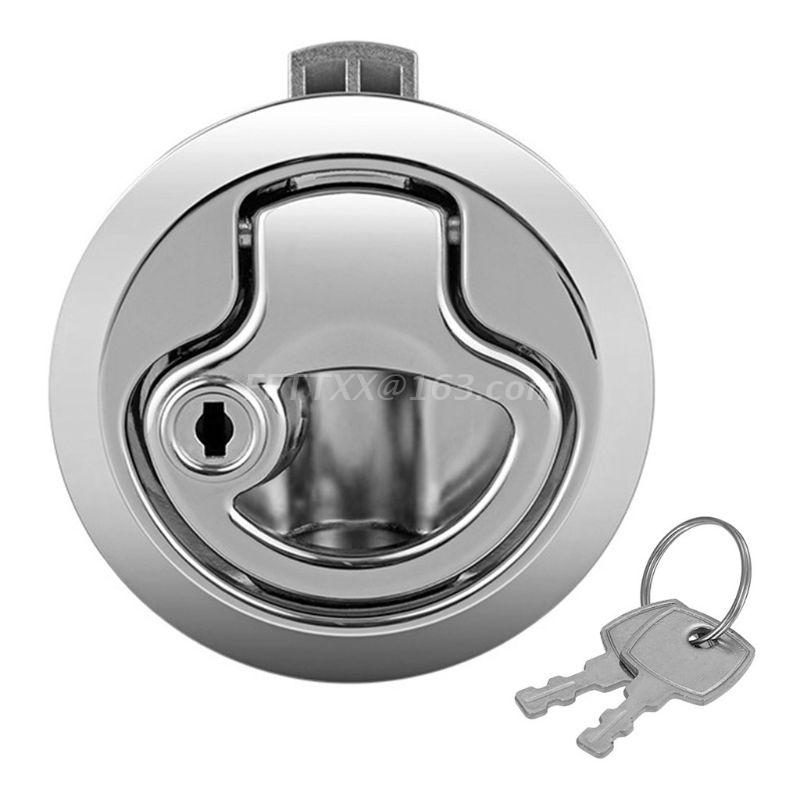 Marine Boat Stainless Steel 2" Flush Pull Hatch Latch For RV Caravan Boat: With Keys Large