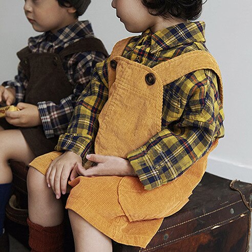 Herfst En Winter Koreaanse Versie Van Mannen, vrouwen En Kinderen Casual Alle-Match Kleine Brede-Been Corduroy Overalls