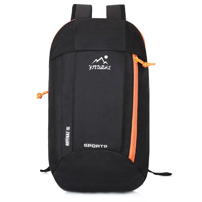 10L Outdoor Sport Licht Gewicht Waterdichte Rugzak Reizen Wandelen Tas Rits Verstelbare Riem Camping Knapzak Mannen Vrouwen Kind: 10C Black
