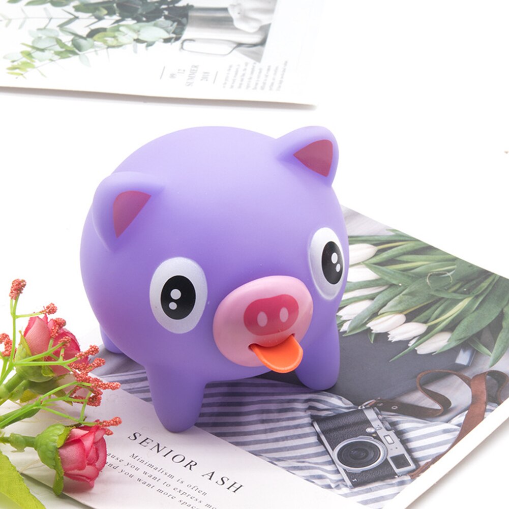 Jouet pour enfant et adulte, anti-Stress, balle molle, Jabber, Animal parlant, amusant: L Purple Pig