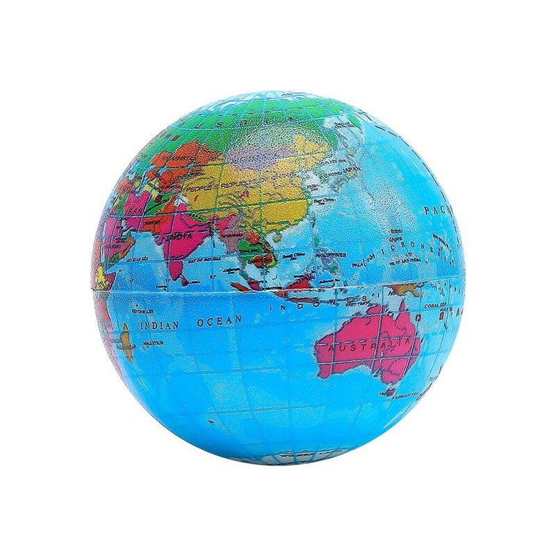 1 Pcs 63 Mm Aarde Bal Speelgoed Voor Kinderen Schuim Globe Anti Stress Wereldkaart Bal Atlas Globe Palm bal Planeet