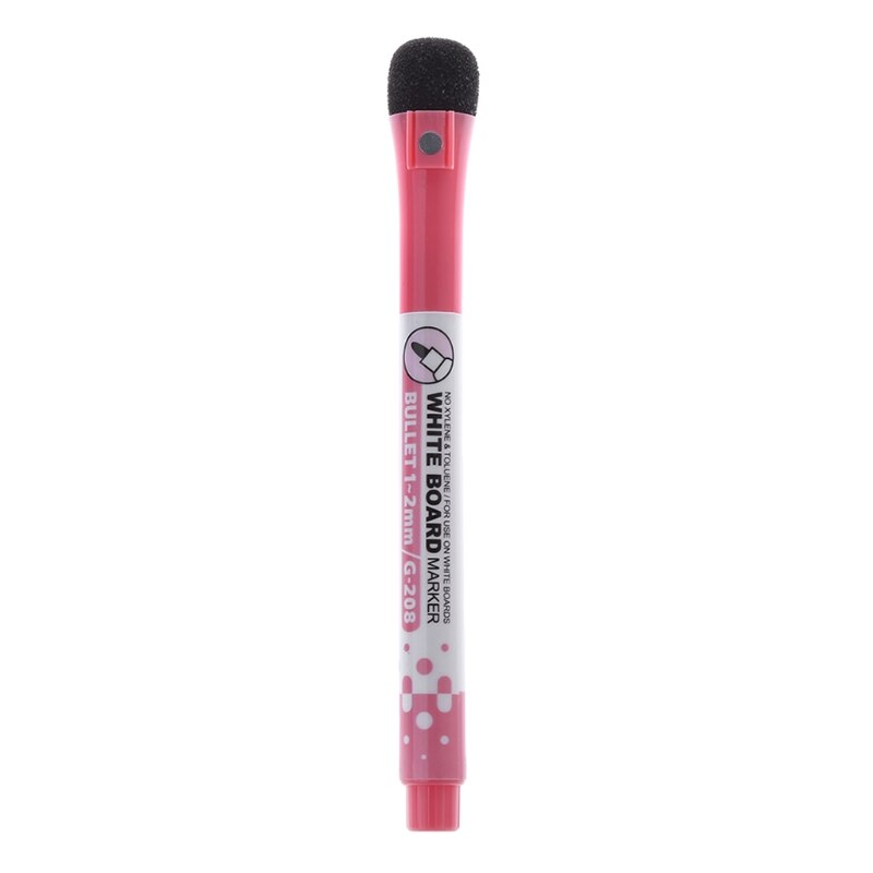 1 ud. Rotulador para pizarra magnético pluma borrable borrado en seco de tinta signo con borrador Oficina escuela suministros: Rojo