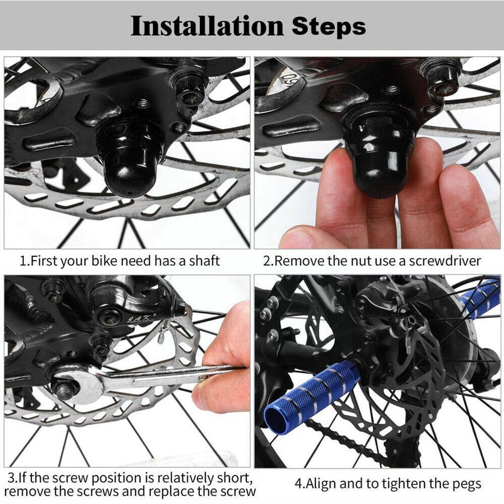 1 paio antiscivolo MTB leva poggiapiedi bici in lega di alluminio pedane anteriori bicicletta BMX pedale acrobatico posteriore pedane pedane cilindro assale U9X8